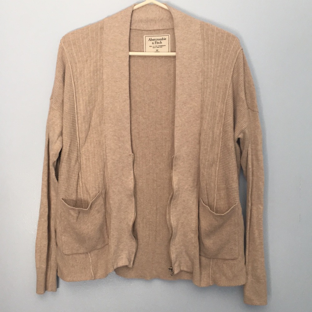 a&f oatmeal cardigan